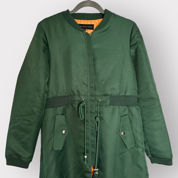 Endless Rose Bomber Long Coat Green Sz S - Picture 2 of 6